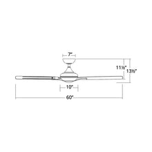 Load image into Gallery viewer, Mykonos 5 Downrod LED Ceiling Fan - line drawing.
