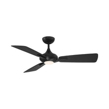 Load image into Gallery viewer, Mykonos Downrod LED Ceiling Fan in Matte Black.
