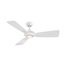 Load image into Gallery viewer, Mykonos Downrod LED Ceiling Fan in Matte White.
