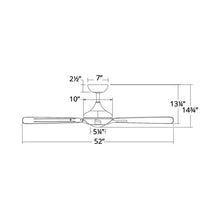 Load image into Gallery viewer, Mykonos Downrod LED Ceiling Fan - line drawing.
