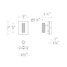 Load image into Gallery viewer, Nexus LED Wall Light - line drawing.
