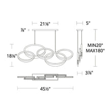 Load image into Gallery viewer, Orion LED Chandelier - line drawing.
