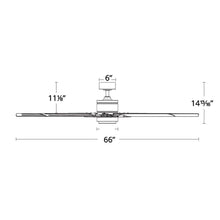 Load image into Gallery viewer, Renegade Outdoor LED Ceiling Fan - line drawing.
