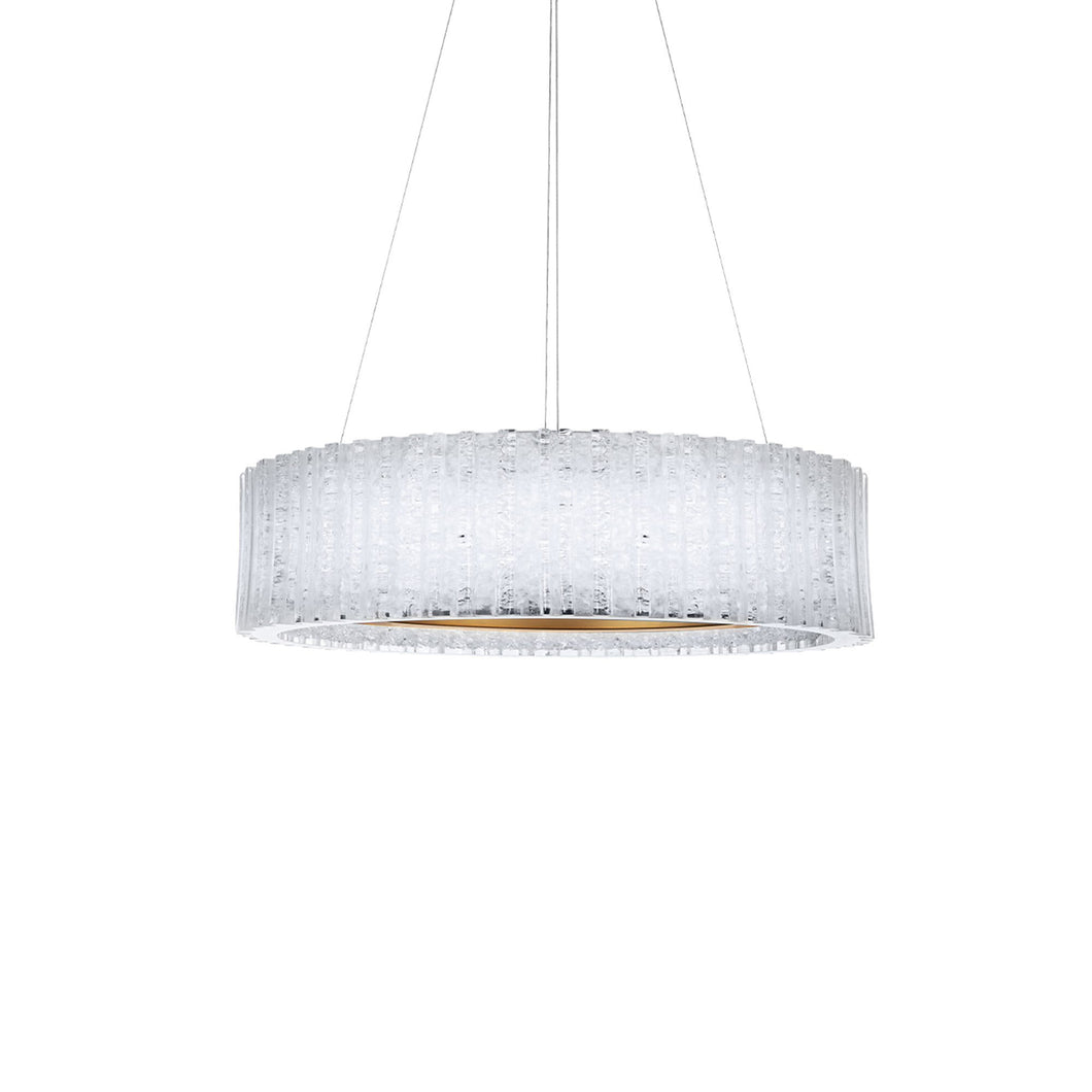 Rhiannon LED Chandelier in Aged Brass.