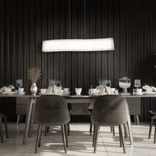 Load image into Gallery viewer, Rhiannon Rectangular LED Chandelier in Dining Room.
