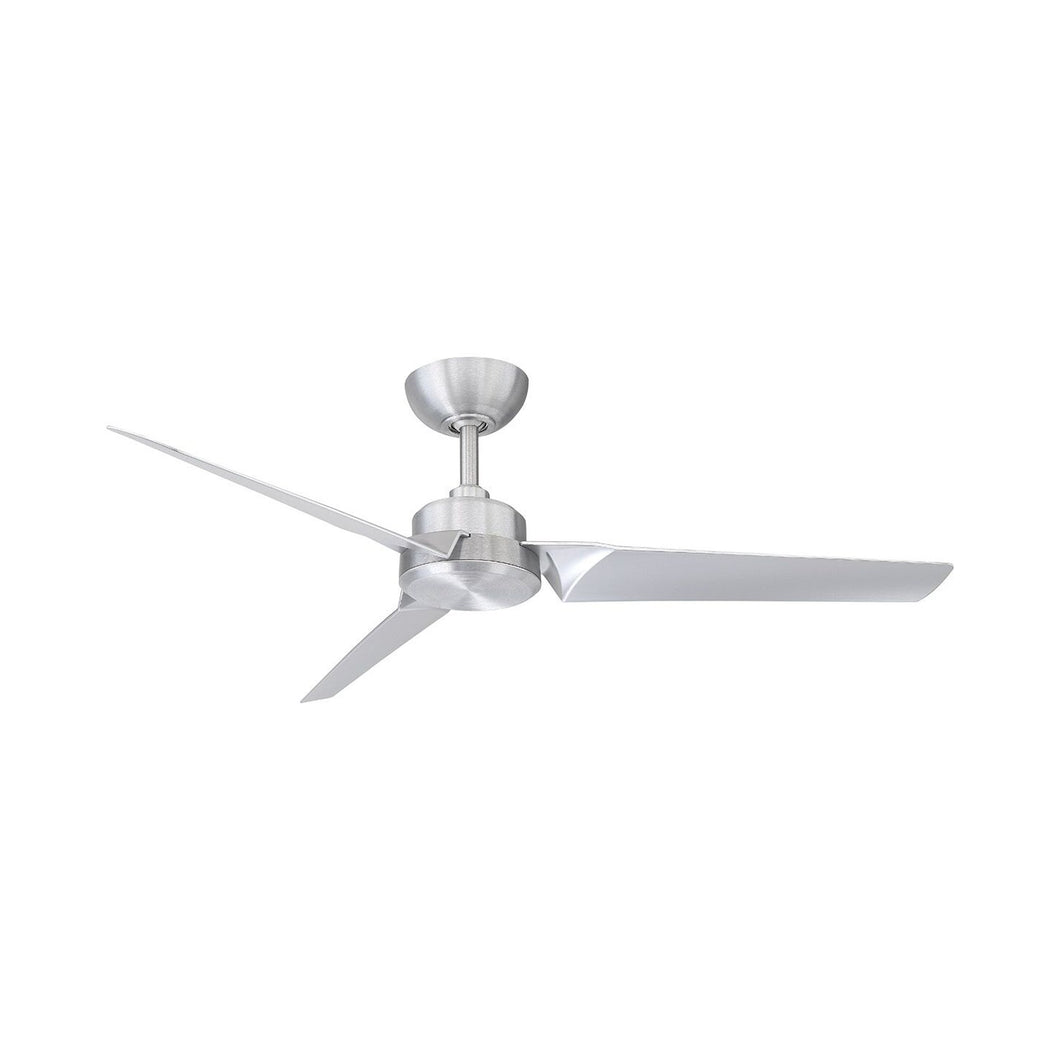 Roboto Downrod Ceiling Fan in 52-Inch/Brushed Aluminum.