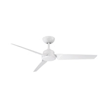 Load image into Gallery viewer, Roboto Downrod Ceiling Fan in 52-Inch/Matte White.
