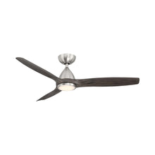 Load image into Gallery viewer, Skylark Outdoor LED Ceiling Fan in Brushed Nickel/Ebony (54-Inch).
