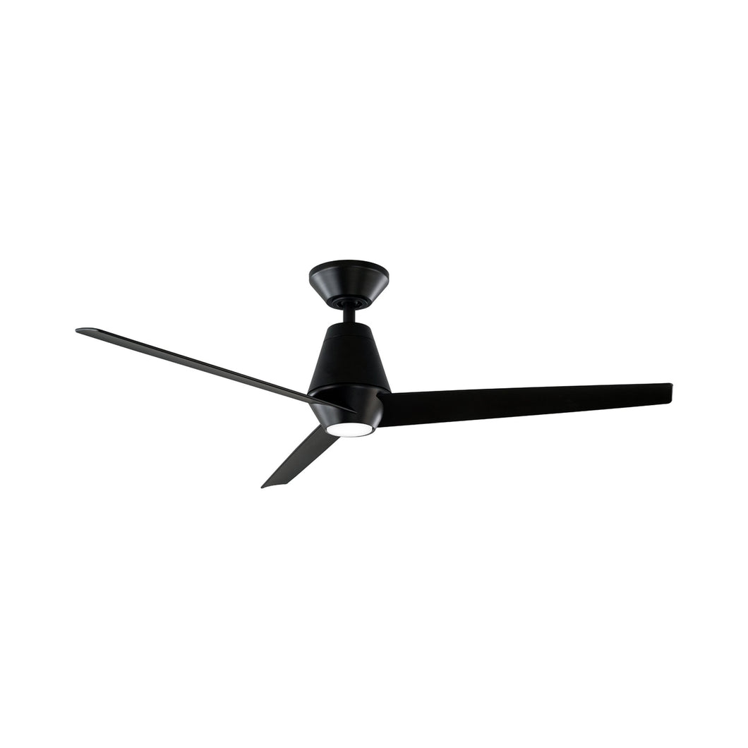 Slim Downrod LED Ceiling Fan in Matte Black.