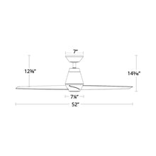 Load image into Gallery viewer, Slim Downrod LED Ceiling Fan - line drawing.

