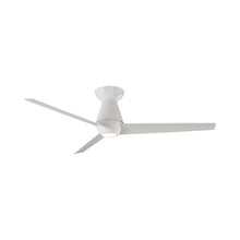 Load image into Gallery viewer, Slim LED Flush Mount Ceiling Fan in Matte White.
