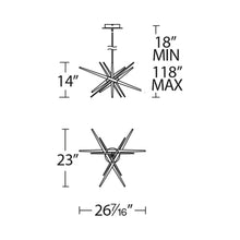 Load image into Gallery viewer, Stormy LED Chandelier- line drawing.
