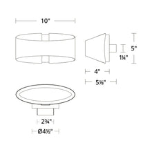 Load image into Gallery viewer, Swerve LED Wall Light - line drawing.
