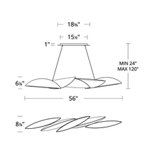 Load image into Gallery viewer, Sydney LED Chandelier - line drawing.
