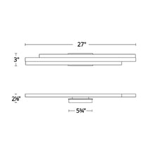 Load image into Gallery viewer, Tandem LED Vanity Wall Light - line drawing.

