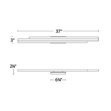 Load image into Gallery viewer, Tandem LED Vanity Wall Light - line drawing.
