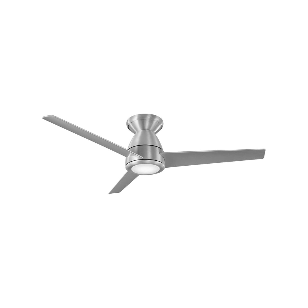 Tip-Top LED Flush Mount Ceiling Fan in 44-Inch/Brushed Aluminum.
