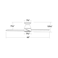Load image into Gallery viewer, Tip-Top LED Flush Mount Ceiling Fan - line drawing.
