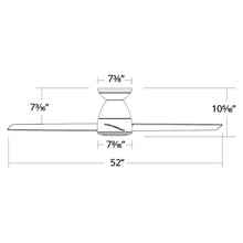 Load image into Gallery viewer, Tip-Top LED Flush Mount Ceiling Fan - line drawing.
