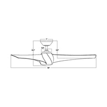 Load image into Gallery viewer, Twirl Downrod LED Ceiling Fan - line drawing.
