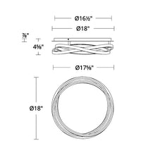 Load image into Gallery viewer, Veloce LED Flush Mount Ceiling Light - line drawing.
