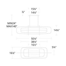 Load image into Gallery viewer, Vesta LED Linear Pendant Light - line drawing.
