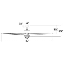 Load image into Gallery viewer, Windflower Downrod LED Ceiling Fan - line drawing.
