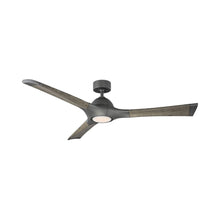 Load image into Gallery viewer, Woody Downrod LED Ceiling Fan in 60-Inch/Graphite/Weathered Gray.
