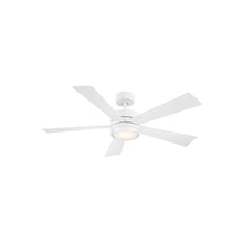 Load image into Gallery viewer, Wynd Downrod LED Ceiling Fan in 52-Inch/Matte White.
