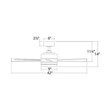 Load image into Gallery viewer, Wynd Downrod LED Ceiling Fan - line drawing.
