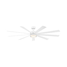 Load image into Gallery viewer, Wynd XL Downrod LED Ceiling Fan in Matte White.
