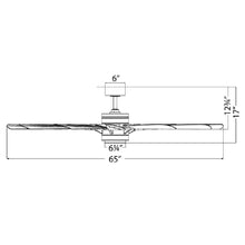Load image into Gallery viewer, Wyndmill Outdoor LED Ceiling Fan - line drawing.
