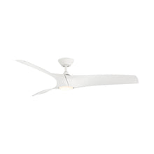 Load image into Gallery viewer, Zephyr Downrod LED Ceiling Fan in 62-Inch/Matte White.
