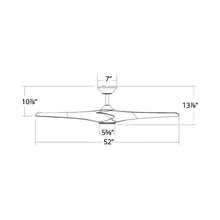 Load image into Gallery viewer, Zephyr Downrod LED Ceiling Fan - line drawing.

