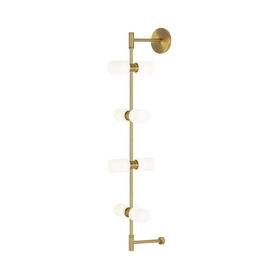 ModernRail LED Wall Light in Glass Cylinders/Remote.