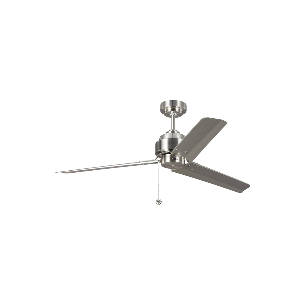 Arcade Ceiling Fan in Brushed Steel/Silver (54-Inch).
