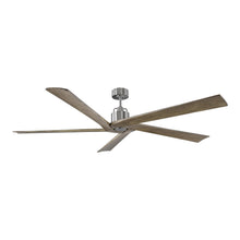 Load image into Gallery viewer, Aspen Ceiling Fan in Brushed Steel/Light Grey Weathered Oak (70-Inch).
