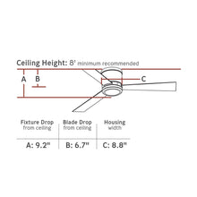 Load image into Gallery viewer, Clarity LED Ceiling Fan - line drawing.
