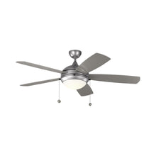 Load image into Gallery viewer, Discus Outdoor LED Ceiling Fan in Painted Brushed Steel.
