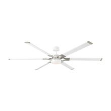 Load image into Gallery viewer, Loft LED Ceiling Fan in Matte White/Brushed Steel (72-Inch).
