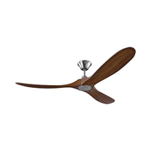 Load image into Gallery viewer, Maverick Ceiling Fan in Brushed Steel/Koa.
