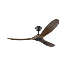 Load image into Gallery viewer, Maverick Ceiling Fan in Matte Black/Dark Walnut.

