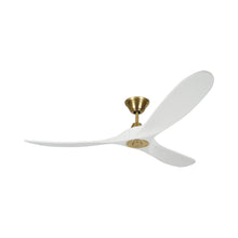 Load image into Gallery viewer, Maverick Ceiling Fan in Burnished Brass/Matte White.
