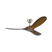 Load image into Gallery viewer, Maverick II Ceiling Fan in Brushed Steel/Koa (52-Inch).
