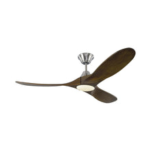 Load image into Gallery viewer, Maverick II Ceiling Fan in Brushed Steel/Dark Walnut (52-Inch).
