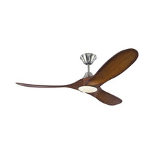 Load image into Gallery viewer, Maverick II Ceiling Fan in Brushed Steel/Dark Walnut (52-Inch).
