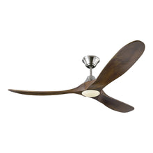 Load image into Gallery viewer, Maverick II Ceiling Fan in Brushed Steel/Dark Walnut (60-Inch).
