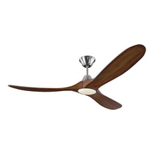 Load image into Gallery viewer, Maverick II Ceiling Fan in Brushed Steel/Koa (60-Inch).
