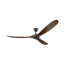 Load image into Gallery viewer, Maverick Max Ceiling Fan in Matte Black/Dark Walnut (No Light Kit).
