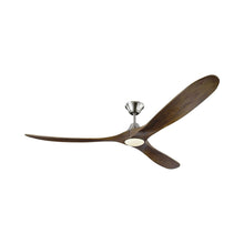 Load image into Gallery viewer, Maverick Max Ceiling Fan in Brushed Steel/Dark Walnut (Light Kit Included).
